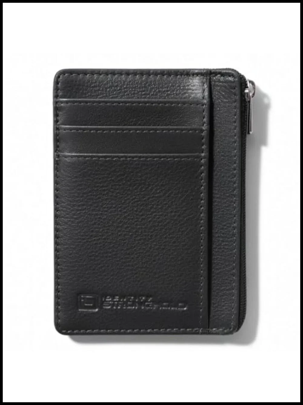 Genuine Leather RFID Front Pocket Wallet Minimalist Slim with Zipper
